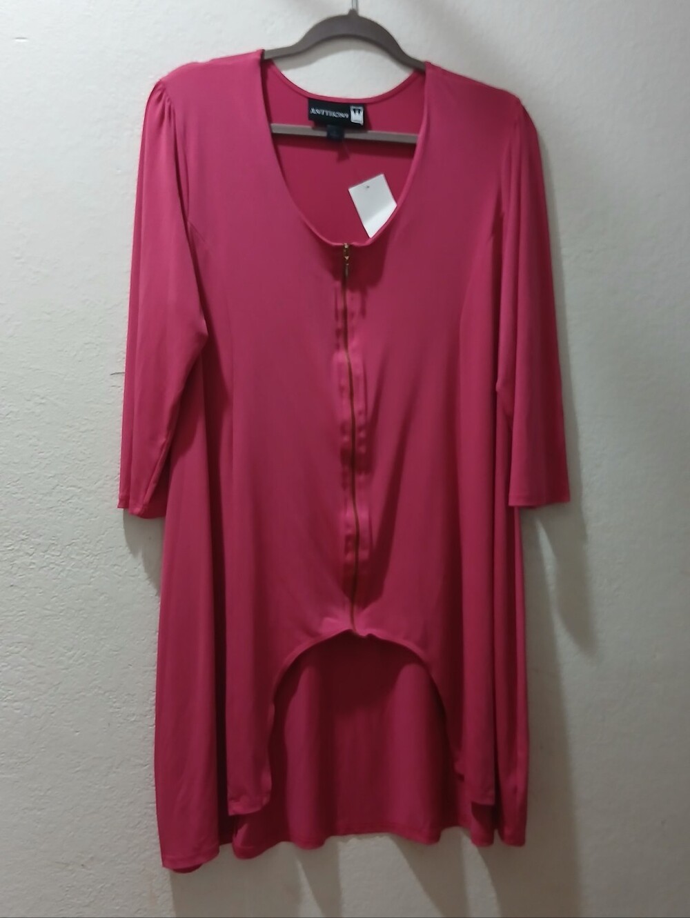 Antthony original New size Xl Avenue Hot Pink Zip-Front High-Low Tunic
